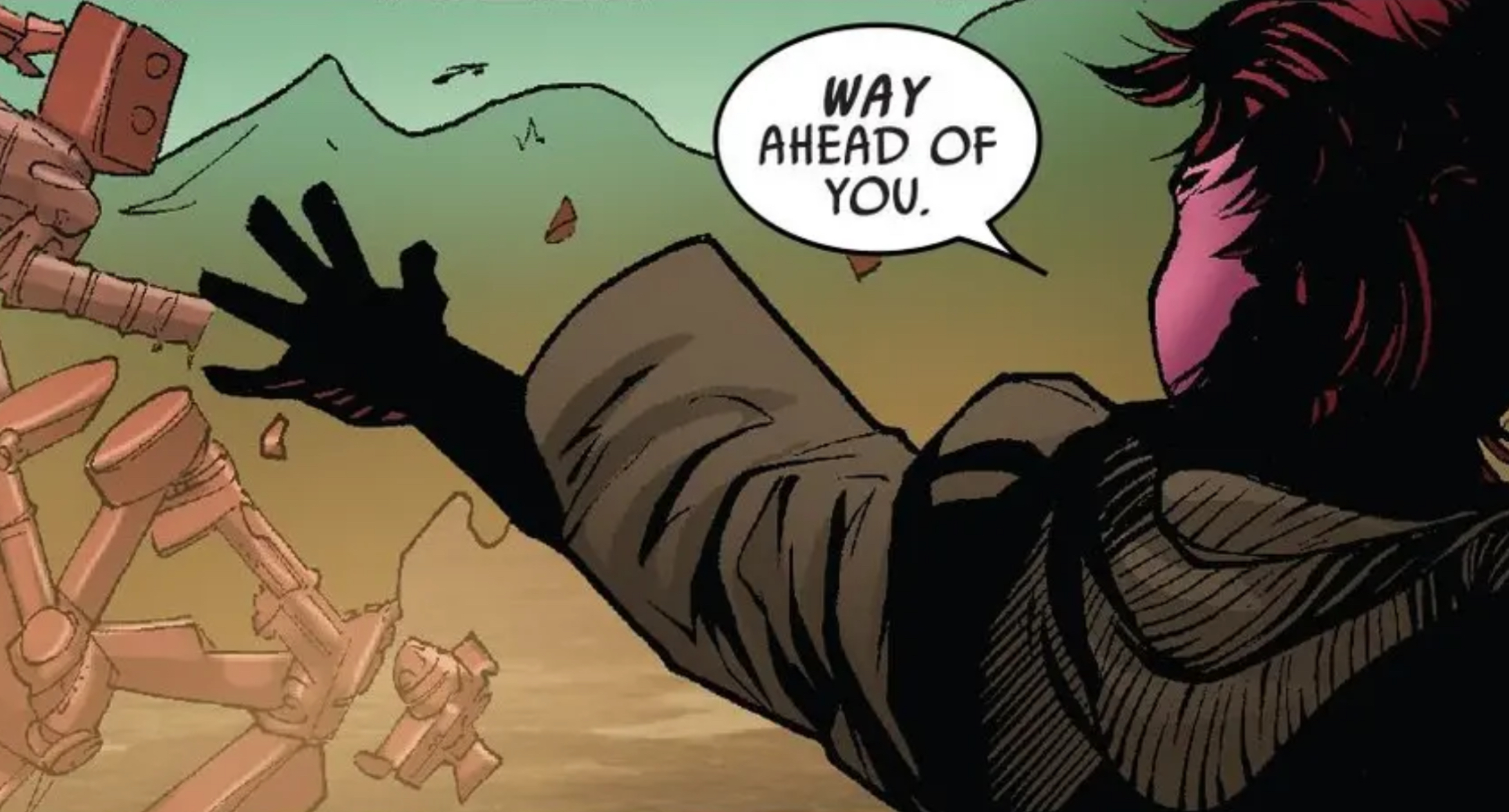 Anakin Skywalker in a Star Wars comic panel: "Way ahead of you."