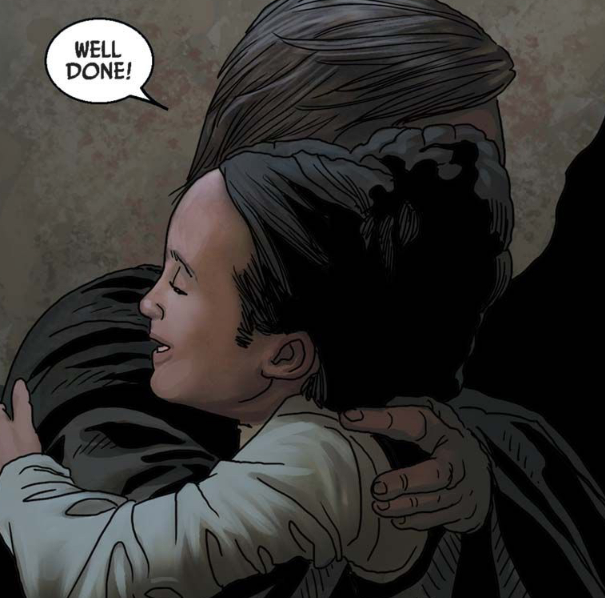Leia Organa in a Star Wars comic panel: "Well done!"