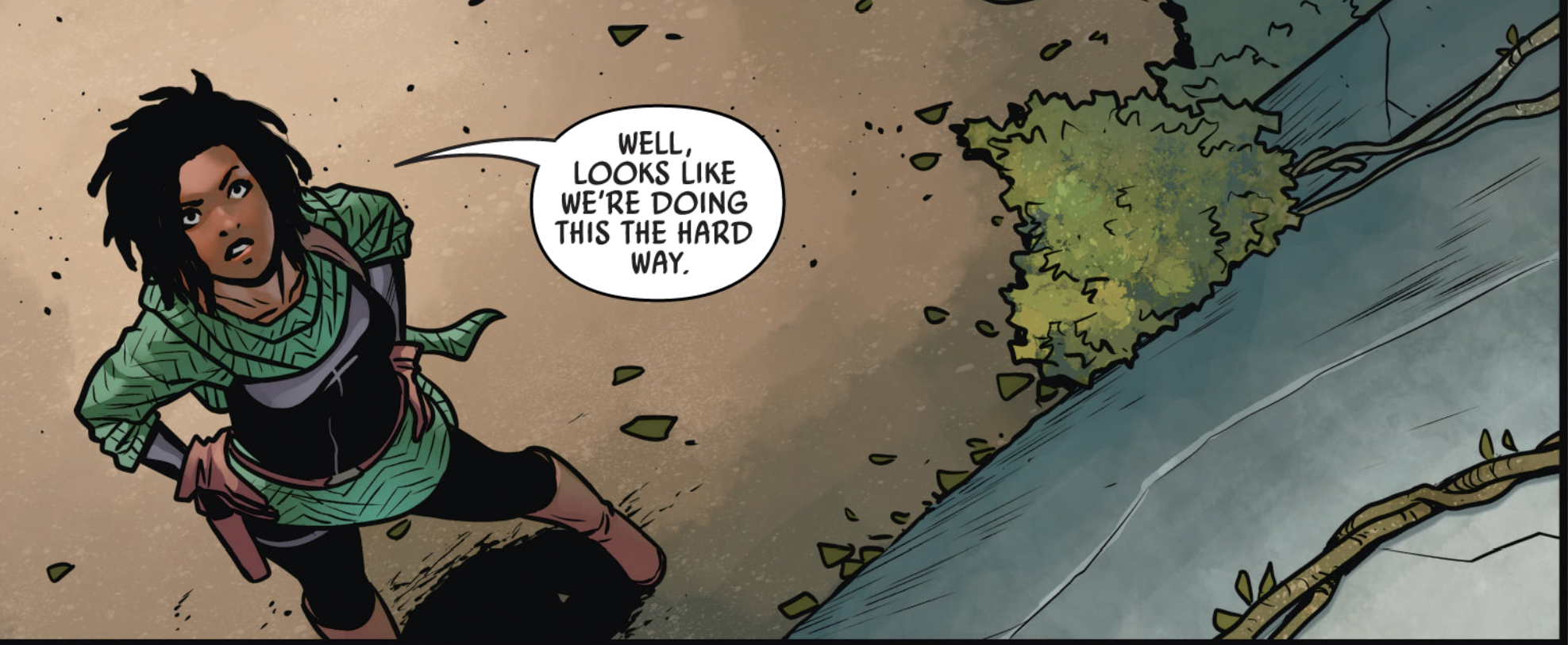 Sana Starros in a Star Wars comic panel: "Well, looks like we're doing this the hard way."