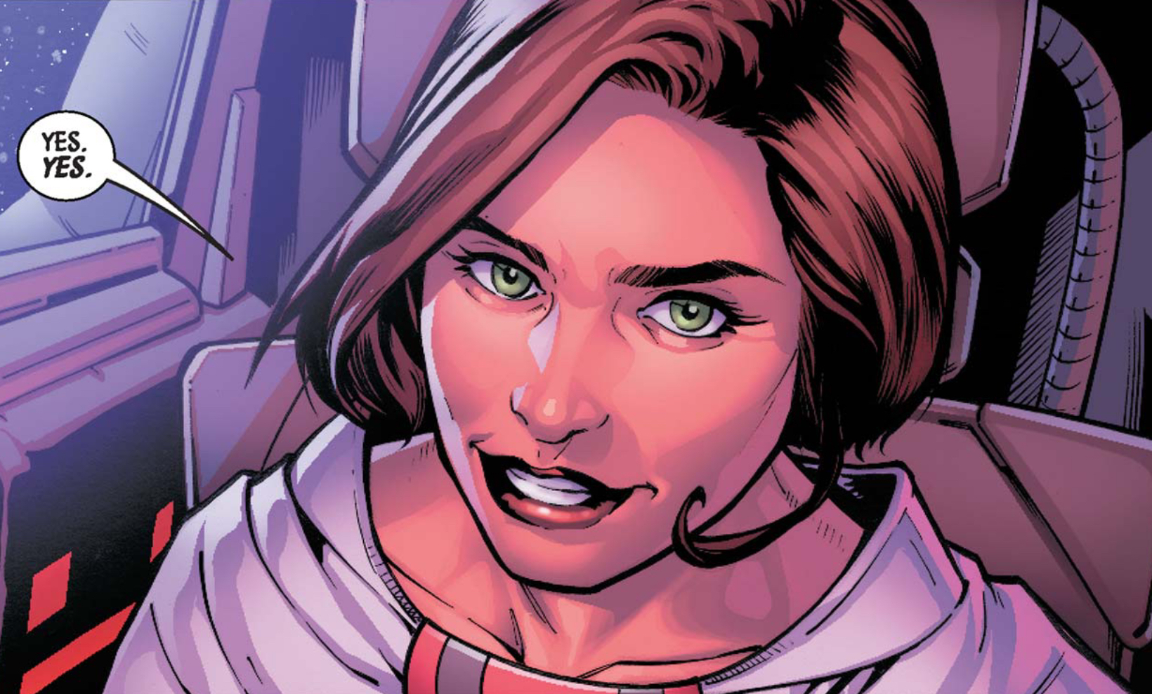 Leia Organa in a Star Wars comic panel: "Yes. Yes."