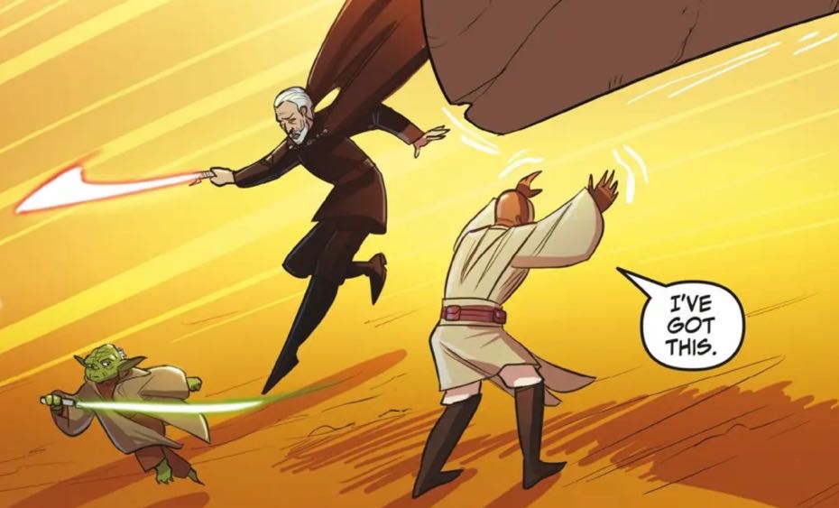 Count Dooku & Yoda in a Star Wars comic panel: "I've got this."