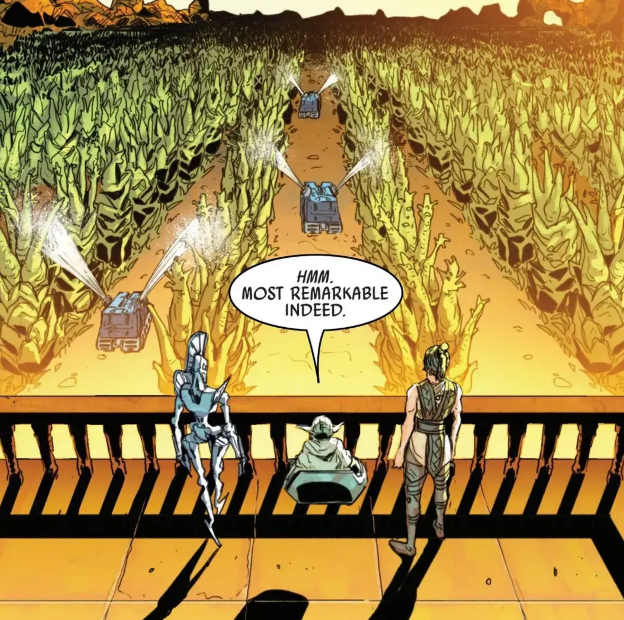 Yoda in a Star Wars comic panel: "Hmm. Most remarkable indeed."