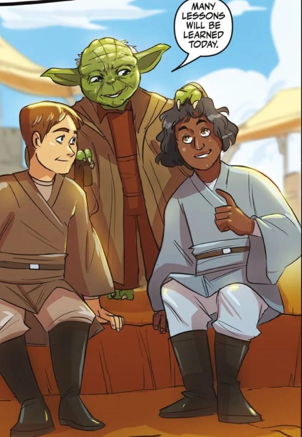 Yoda in a Star Wars comic panel: "Many lessons will be learned today."