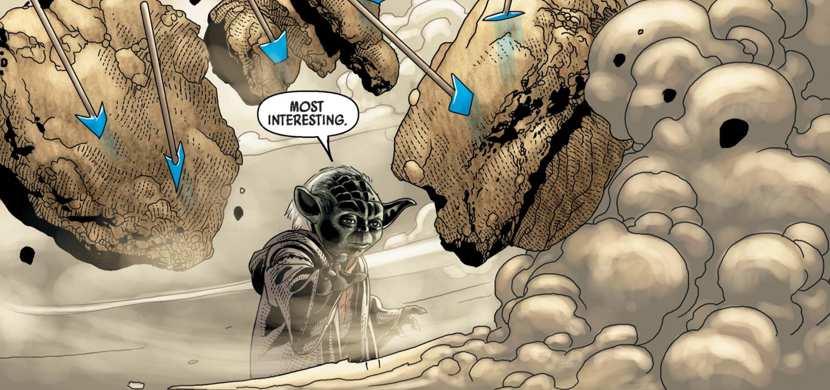 Yoda in a Star Wars comic panel: "Most interesting."