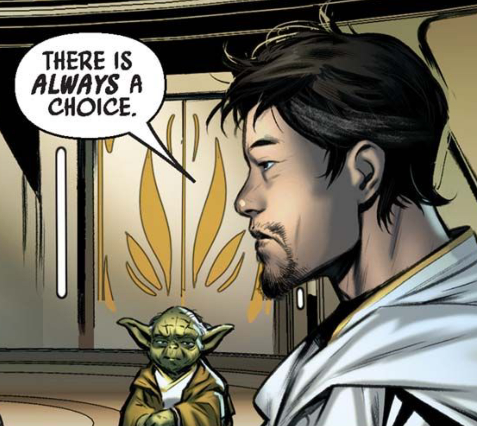 Yoda in a Star Wars comic panel: "There is always a choice."