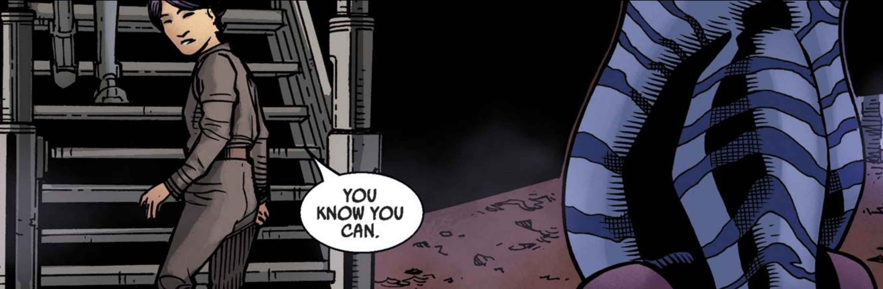 Sabine Wren & Ahsoka Tano in a Star Wars comic panel: "You know you can."