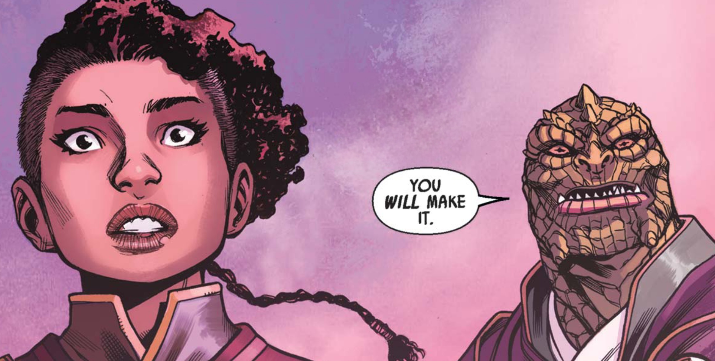 Keeve Trennis & Sskeer in a Star Wars comic panel: "You will make it."