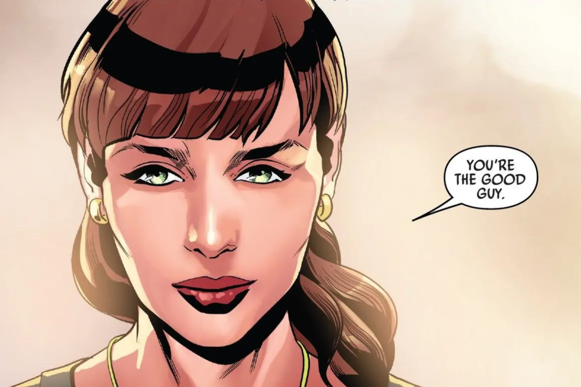 Qi'ra in a Star Wars comic panel: "You're the good guy."
